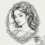 A neo-traditional portrait of one of the “chi… – tattoo sketch (№1751625516_0, 04.07.2025 10:38) — tattoovalue.net