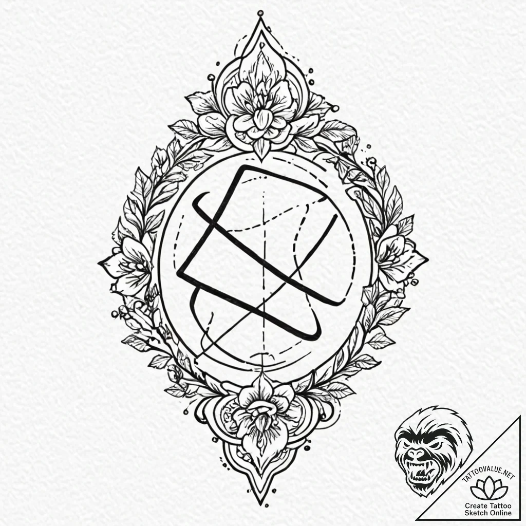 An icelandic magical stave (e.g., г¦gishjгўlm... - tattoo sketch (№1751625943_0, 04.07.2025 10:45) — tattoovalue.net