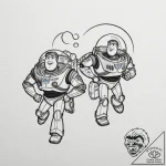 A sketch of buzz lightyear and woody from toy… – tattoo sketch (№1751626367_0, 04.07.2025 10:52) — tattoovalue.net
