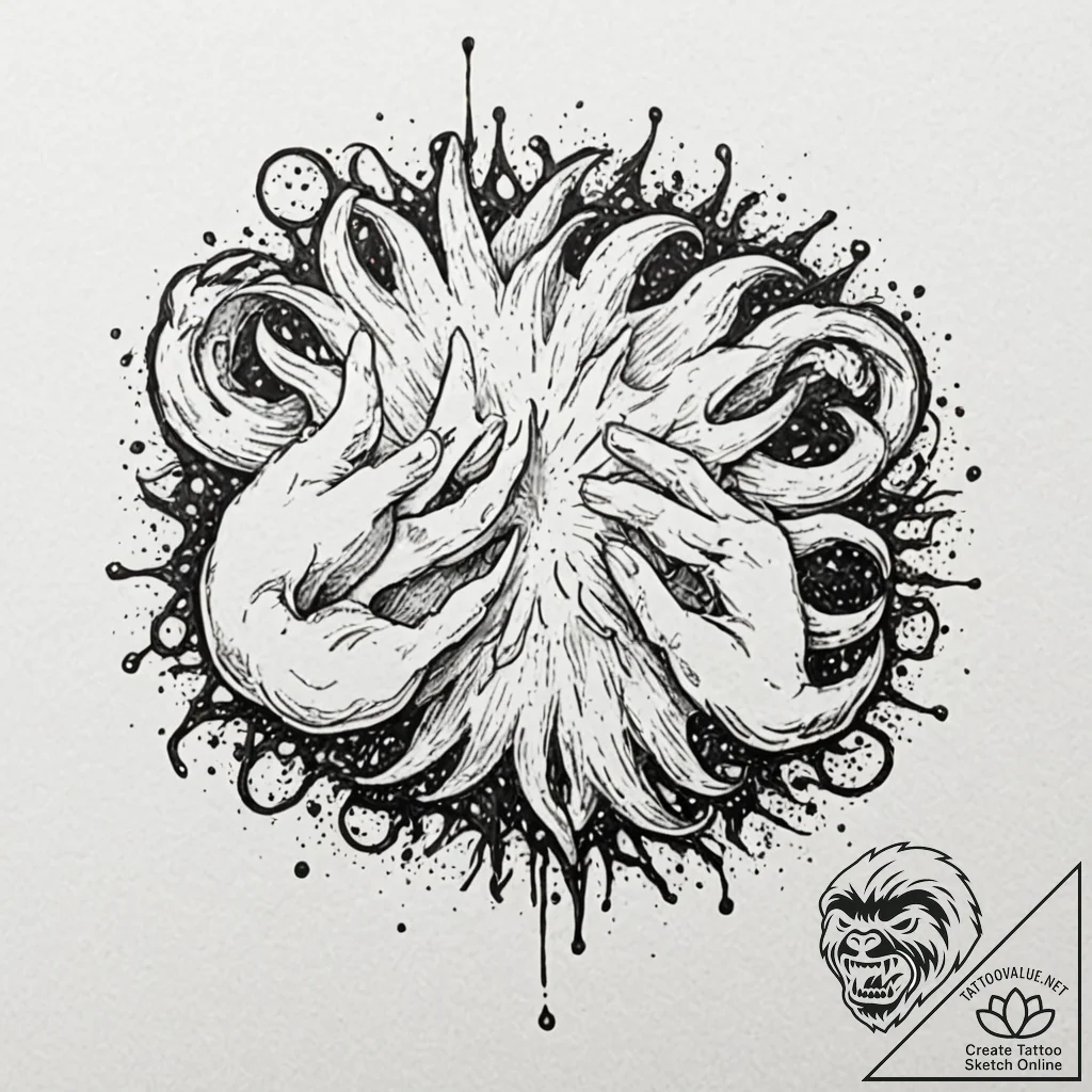 A graphic novel panel of the chestburster sce... - tattoo sketch (№1751627309_0, 04.07.2025 11:08) — tattoovalue.net