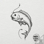 Catfish, tattoo line art, minimalist tattoo d… – tattoo sketch (№1751627824_0, 04.07.2025 11:17) — tattoovalue.net