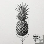 Pineapple, tattoo line art, dotwork tattoo st… – tattoo sketch (№1751628080_0, 04.07.2025 11:21) — tattoovalue.net