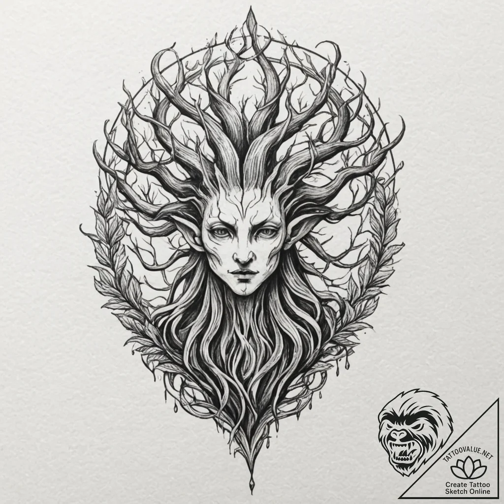 A watercolor tattoo of the mandrake root from... - tattoo sketch (№1751629108_0, 04.07.2025 11:38) — tattoovalue.net