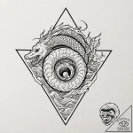 A linework tattoo of the squid game symbols:… – tattoo sketch (№1751629193_0, 04.07.2025 11:39) — tattoovalue.net