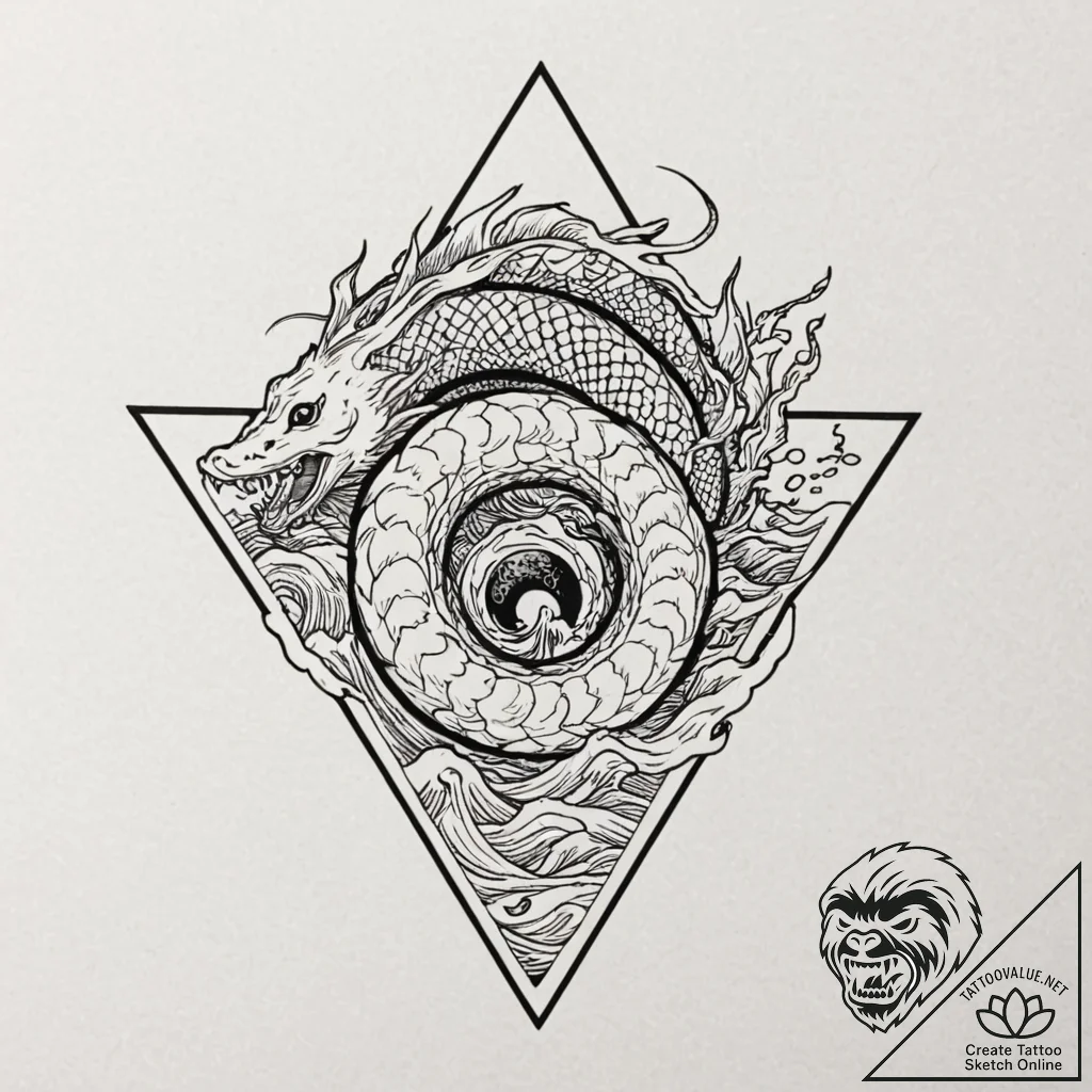 A linework tattoo of the squid game symbols:... - tattoo sketch (№1751629193_0, 04.07.2025 11:39) — tattoovalue.net