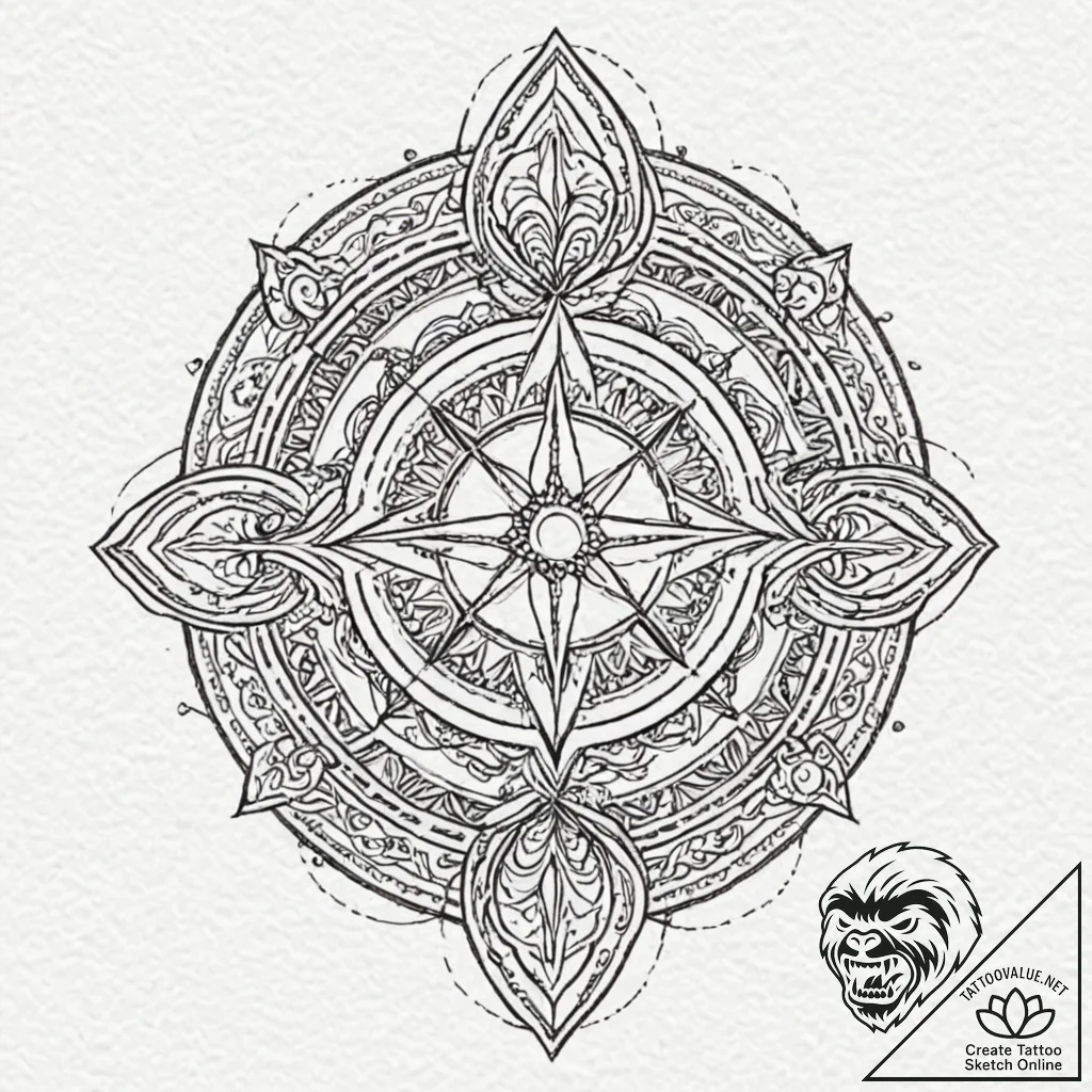 Linework tattoo of the jedi order symbol, cle... - tattoo sketch (№1751629363_0, 04.07.2025 11:42) — tattoovalue.net