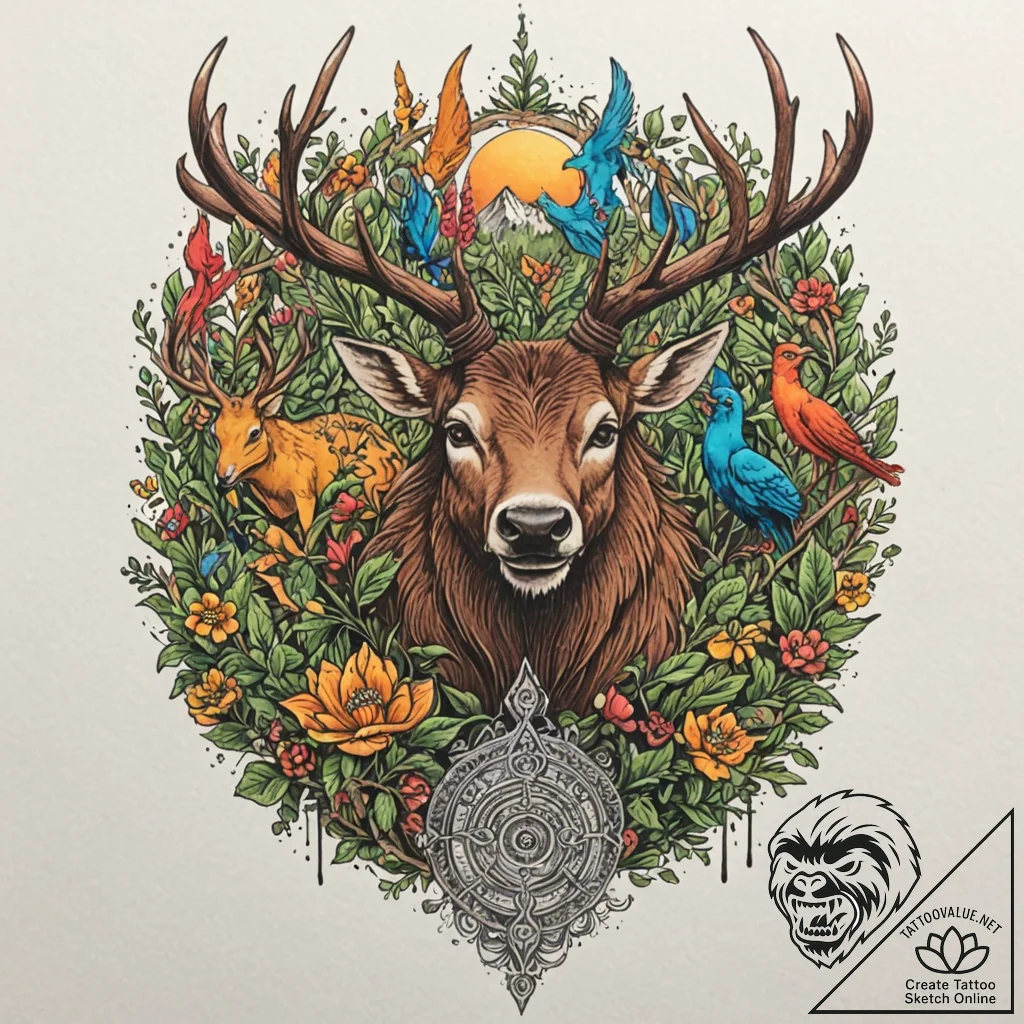 A graphic novel panel of the hedge animals fr... - tattoo sketch (№1751629626_0, 04.07.2025 11:47) — tattoovalue.net