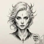 A neo-traditional portrait of storm, with whi… – tattoo sketch (№1751630058_0, 04.07.2025 11:54) — tattoovalue.net