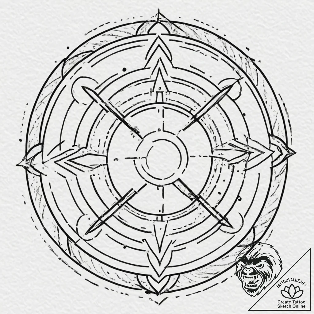 A dotwork tattoo of the transmutation circle... - tattoo sketch (№1751630144_0, 04.07.2025 11:55) — tattoovalue.net
