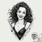 A trash polka design of bellatrix lestrange,… – tattoo sketch (№1751630807_0, 04.07.2025 12:06) — tattoovalue.net
