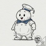 A neo-traditional tattoo of the stay puft mar… – tattoo sketch (№1751631399_0, 04.07.2025 12:16) — tattoovalue.net
