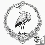 Crane, tattoo drawing outline, minimalist app… – tattoo sketch (№1751631866_0, 04.07.2025 12:24) — tattoovalue.net