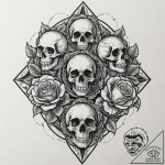A minimalist tattoo of the six infinity stone… – tattoo sketch (№1751632022_0, 04.07.2025 12:27) — tattoovalue.net