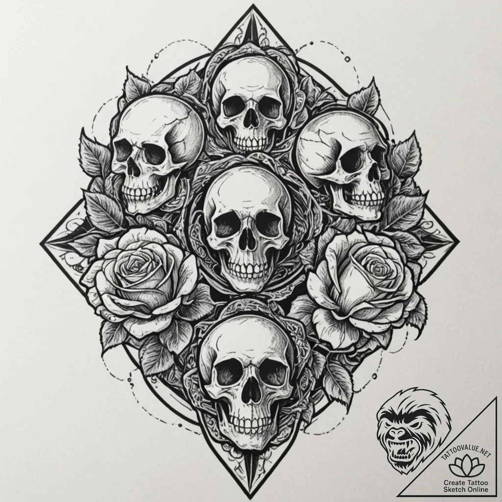 A minimalist tattoo of the six infinity stone... - tattoo sketch (№1751632022_0, 04.07.2025 12:27) — tattoovalue.net