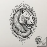 Cougar, tattoo drawing outline, irezumi japan… – tattoo sketch (№1751632255_0, 04.07.2025 12:30) — tattoovalue.net