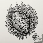 Trilobite fossil, ink illustration for tattoo… – tattoo sketch (№1751632334_0, 04.07.2025 12:32) — tattoovalue.net