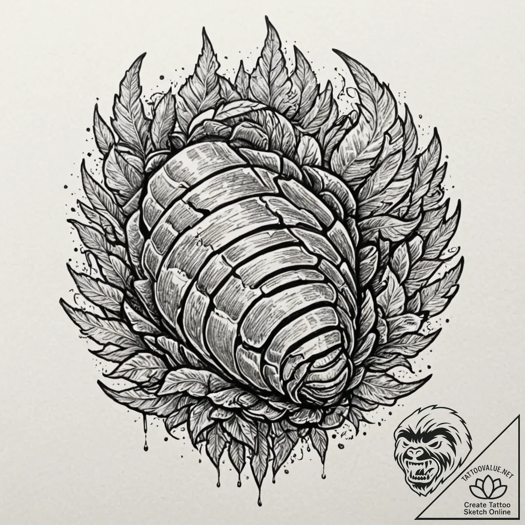 Trilobite fossil, ink illustration for tattoo... - tattoo sketch (№1751632334_0, 04.07.2025 12:32) — tattoovalue.net