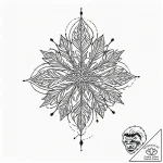 Snowflake, ink illustration for tattoo, fine… – tattoo sketch (№1751632693_0, 04.07.2025 12:38) — tattoovalue.net