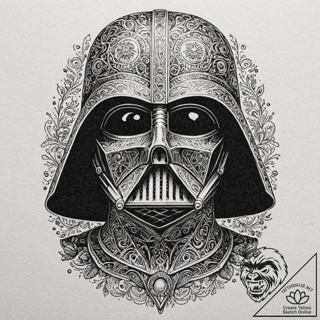 Dotwork tattoo of darth vader's chest box, in... - tattoo sketch (№1751632849_0, 04.07.2025 12:40) — tattoovalue.net