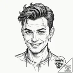 A trash polka portrait of homelander from the… – tattoo sketch (№1751633158_0, 04.07.2025 12:45) — tattoovalue.net