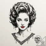 A surrealist tattoo of the “lady in the radia… – tattoo sketch (№1751633236_0, 04.07.2025 12:47) — tattoovalue.net