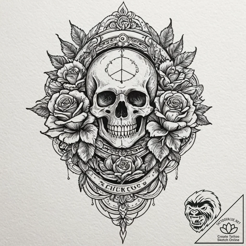 An old, leather-bound grimoire, concept art f... - tattoo sketch (№1751633785_0, 04.07.2025 12:56) — tattoovalue.net
