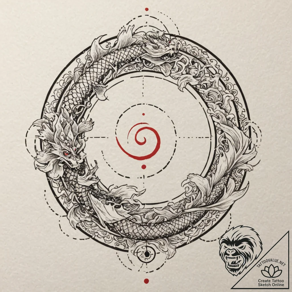 A linework design of the crop circles from si... - tattoo sketch (№1751634507_0, 04.07.2025 13:08) — tattoovalue.net