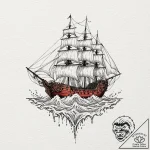 A watercolor tattoo of the going merry ship f… – tattoo sketch (№1751634728_0, 04.07.2025 13:12) — tattoovalue.net