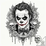 A sketch of the joker from the dark knight, h… – tattoo sketch (№1751634891_0, 04.07.2025 13:14) — tattoovalue.net