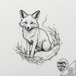 A fox made of swirling smoke, concept art for… – tattoo sketch (№1751634973_0, 04.07.2025 13:16) — tattoovalue.net