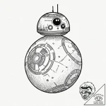 39. a tattoo flash sheet of star wars droids:… – tattoo sketch (№1751635708_0, 04.07.2025 13:28) — tattoovalue.net