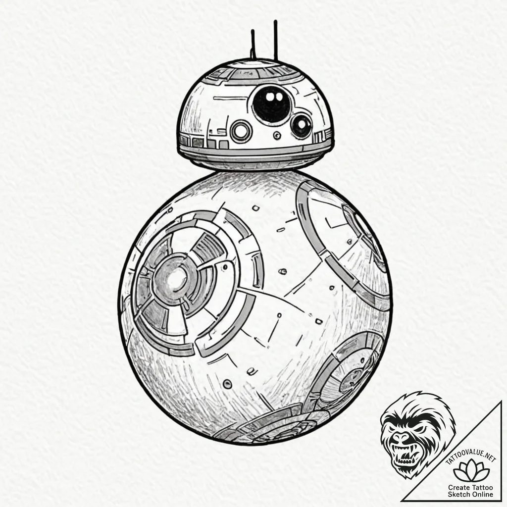 39. a tattoo flash sheet of star wars droids:... - tattoo sketch (№1751635708_0, 04.07.2025 13:28) — tattoovalue.net