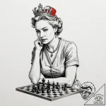 A neo-traditional tattoo of the queen’s gambi… – tattoo sketch (№1751635794_0, 04.07.2025 13:29) — tattoovalue.net