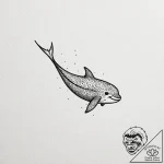 A narwhal, tattoo sketch design, minimalist t… – tattoo sketch (№1751636564_0, 04.07.2025 13:42) — tattoovalue.net