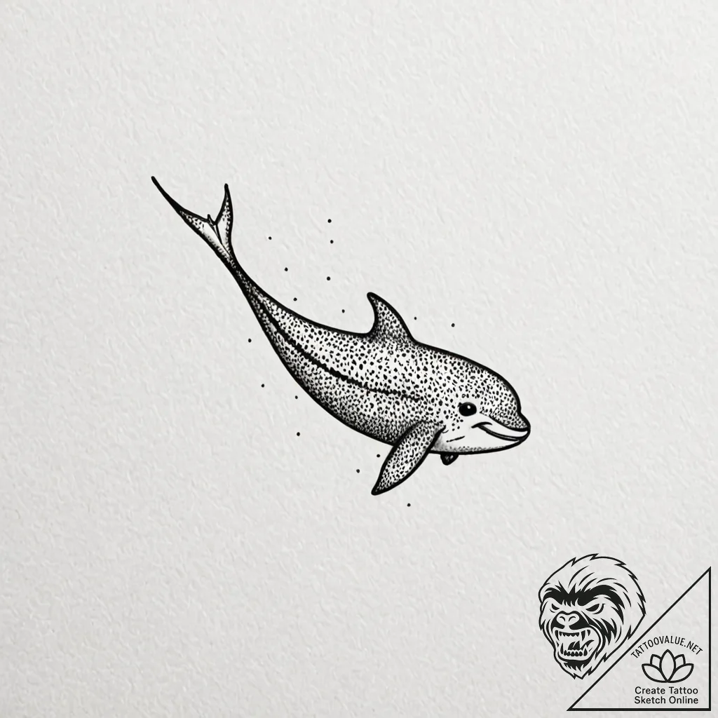 A narwhal, tattoo sketch design, minimalist t... - tattoo sketch (№1751636564_0, 04.07.2025 13:42) — tattoovalue.net