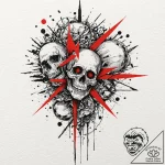 A trash polka composition of noho hank from b… – tattoo sketch (№1751636902_0, 04.07.2025 13:48) — tattoovalue.net