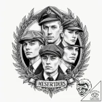 A sketch of the main characters from peaky bl… – tattoo sketch (№1751637238_0, 04.07.2025 13:53) — tattoovalue.net