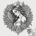 Angel of death, ink illustration for tattoo,… – tattoo sketch (№1751637408_0, 04.07.2025 13:56) — tattoovalue.net