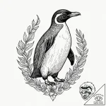 Penguin, tattoo drawing outline, no backgroun… – tattoo sketch (№1751637493_0, 04.07.2025 13:58) — tattoovalue.net