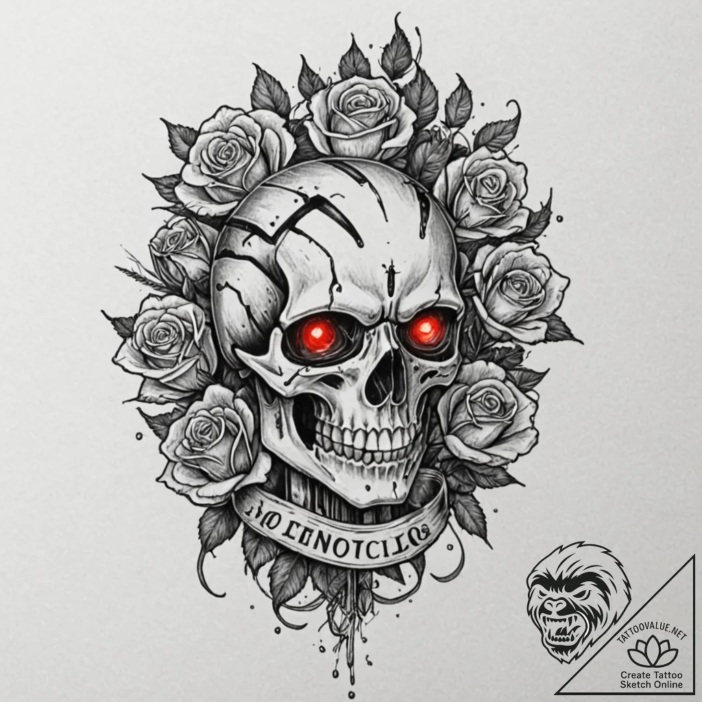 121. trash polka portrait of the t-800, half... - tattoo sketch (№1751640559_0, 04.07.2025 14:49) — tattoovalue.net