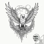 Harpy, tattoo flash sheet design, black outli… – tattoo sketch (№1751641054_0, 04.07.2025 14:57) — tattoovalue.net