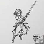 A nichirin sword from demon slayer, tattoo dr… – tattoo sketch (№1751641136_0, 04.07.2025 14:58) — tattoovalue.net