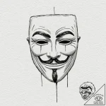 V’s mask from v for vendetta, artistic tattoo… – tattoo sketch (№1751641297_0, 04.07.2025 15:01) — tattoovalue.net