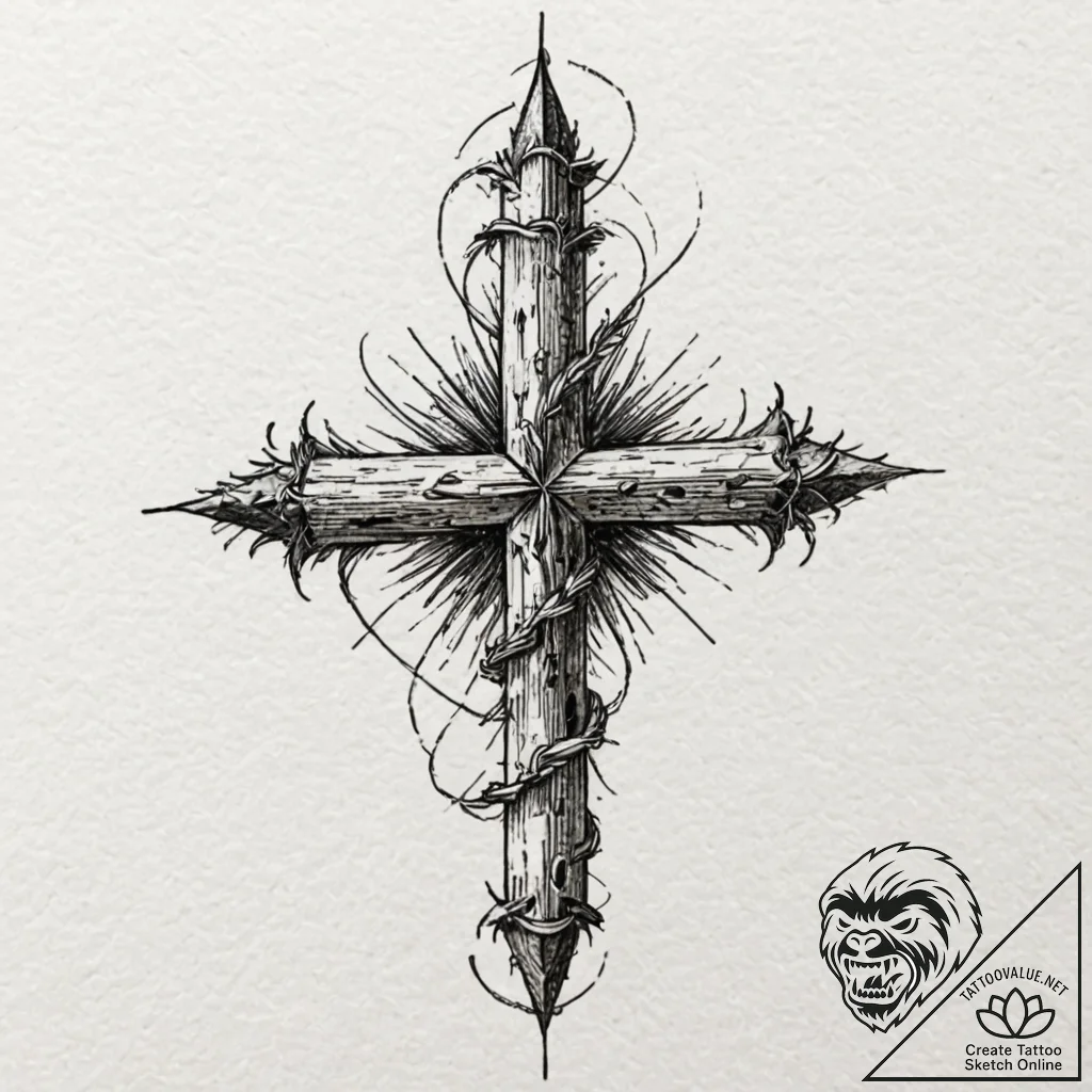 Prickly wire, tattoo sketch design, clear ima... - tattoo sketch (№1751641898_0, 04.07.2025 15:11) — tattoovalue.net