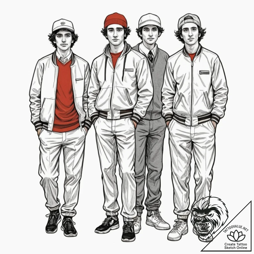 A graphic novel portrait of the main characte... - tattoo sketch (№1751641984_0, 04.07.2025 15:13) — tattoovalue.net