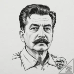 Stalin, artistic tattoo sketch, linework tatt… – tattoo sketch (№1751642158_0, 04.07.2025 15:15) — tattoovalue.net