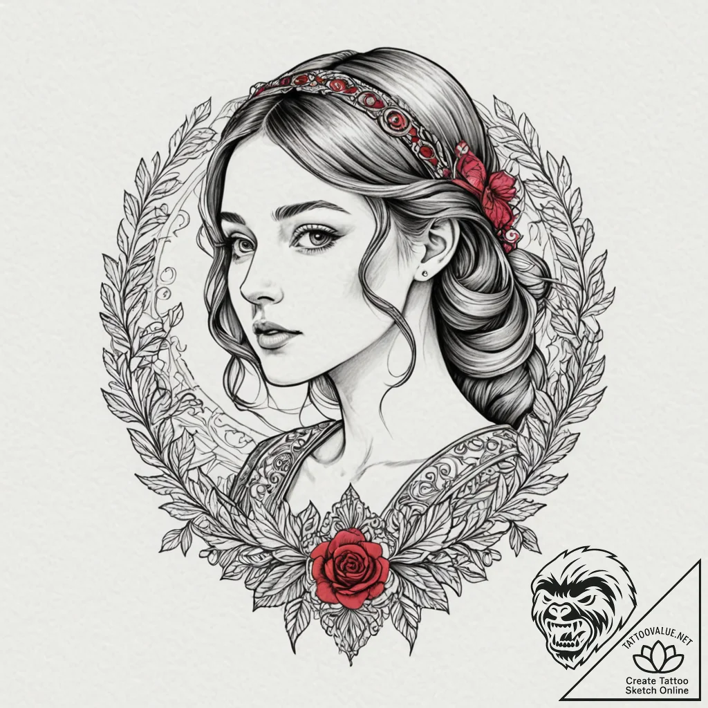 A sketch of the main character from lady bird... - tattoo sketch (№1751642244_0, 04.07.2025 15:17) — tattoovalue.net