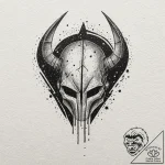 Neo-traditional design of the mythosaur skull… – tattoo sketch (№1751642759_0, 04.07.2025 15:25) — tattoovalue.net