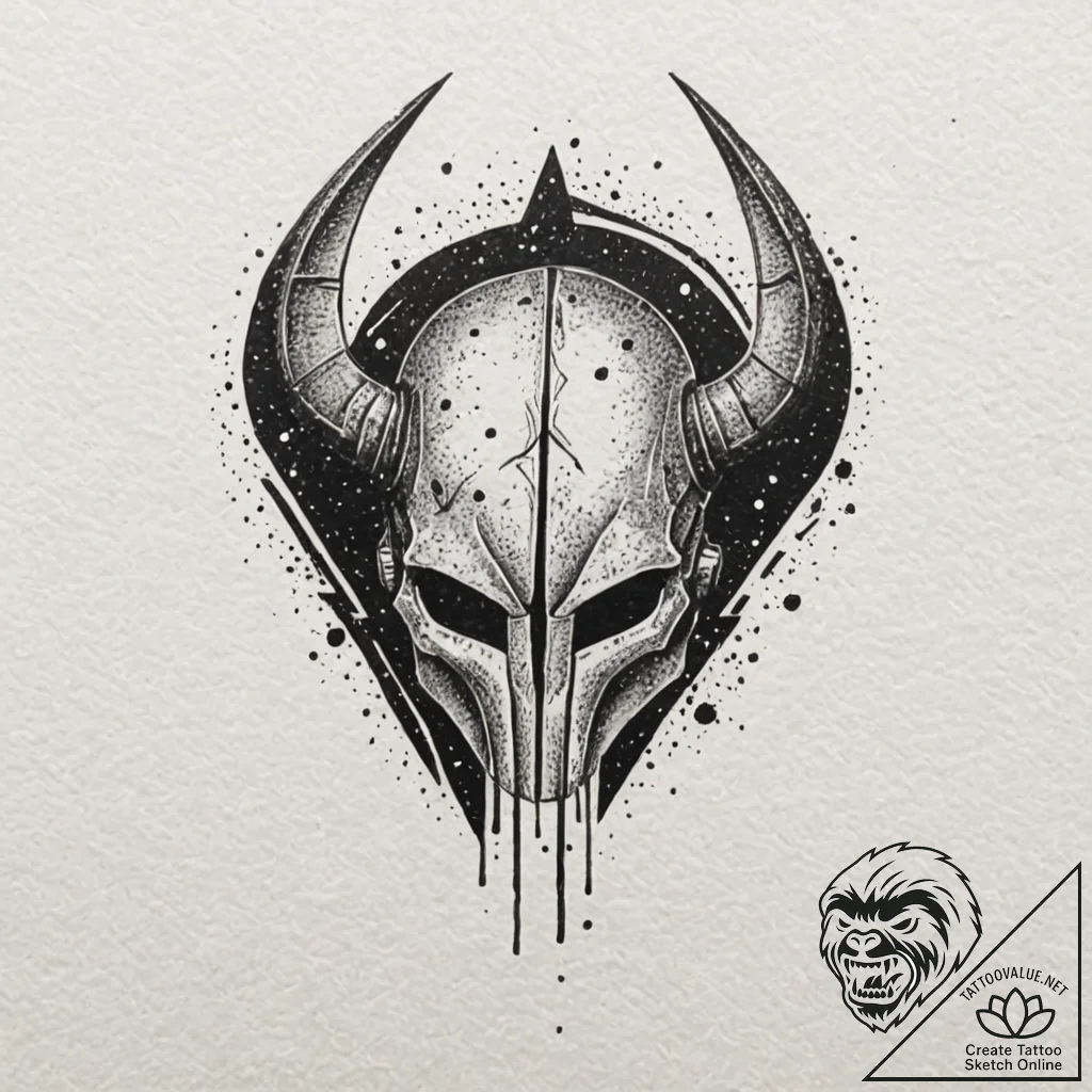 Neo-traditional design of the mythosaur skull... - tattoo sketch (№1751642759_0, 04.07.2025 15:25) — tattoovalue.net