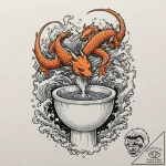 A watercolor tattoo of the worst toilet in sc… – tattoo sketch (№1751643200_0, 04.07.2025 15:33) — tattoovalue.net